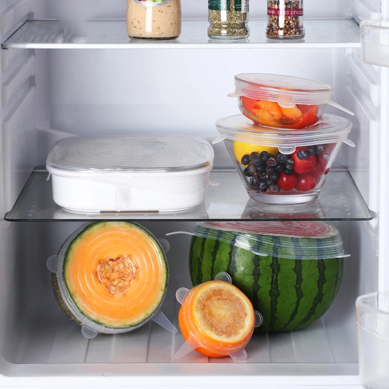 6/12 шт Силиконовые эластичные крышки для свежих крышек Универсальная крышка