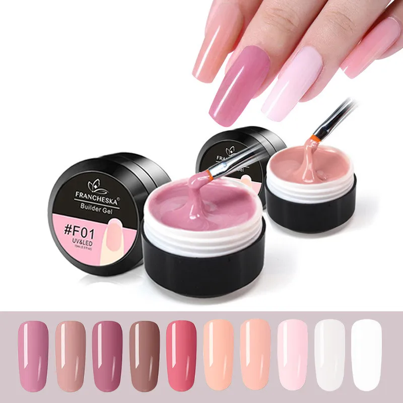 15 мл УФ гель для быстрого наращивания ногтей натуральный Камуфляжный Блестящий