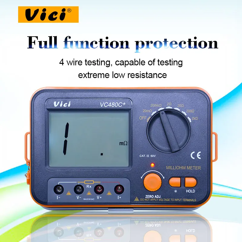 VICI VC480C + цифровой Миллиомметр тестер сопротивления 2k Ом мультиметр с 4 проводами