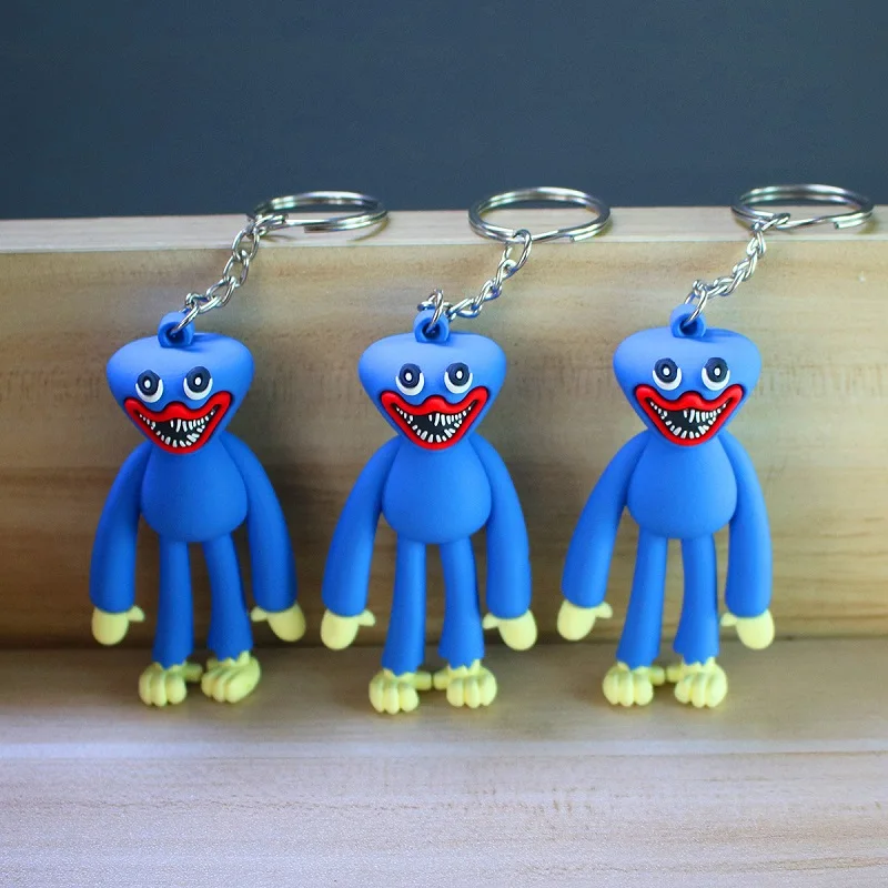 

Poppy Playtime Huggy Wuggy Keychain Blue Sausage Monster Toy Doll Pendant Children's Couple Birthday Gift