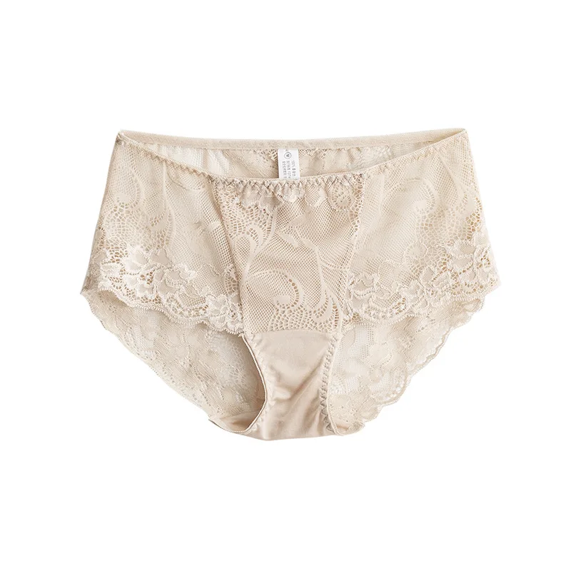Women Lace Panties 100% Natural silk Lace Beriefs Seamless Sexy Underwear lingerie calcinha briefs underwear culotte 2022