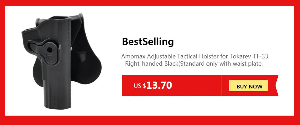 Amomax Регулируемая тактическая кобура для Glock 34 и реплика-Правша Черный(стандарт только с поясной пластиной, нет другого