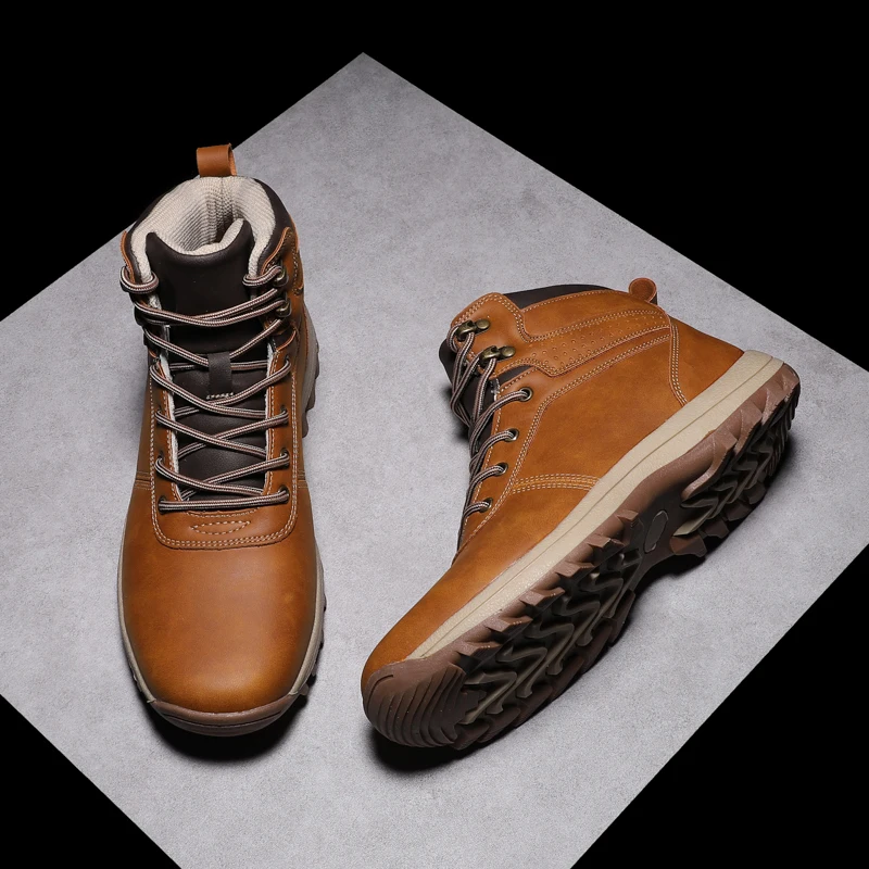 Кроссовки мужские и женские кожаные походная обувь средней высоты