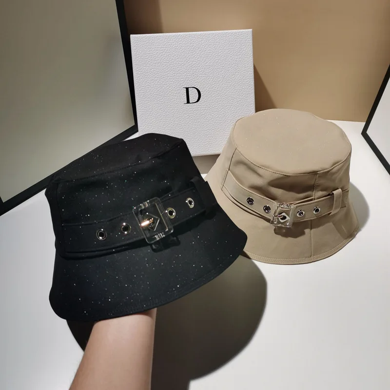 Fibonacci Fashion Bucket Hats For Women Spring Summer Sun Hat  Korean Version Shiny Casual Hat Tide Brand Basin Cap Black Beige