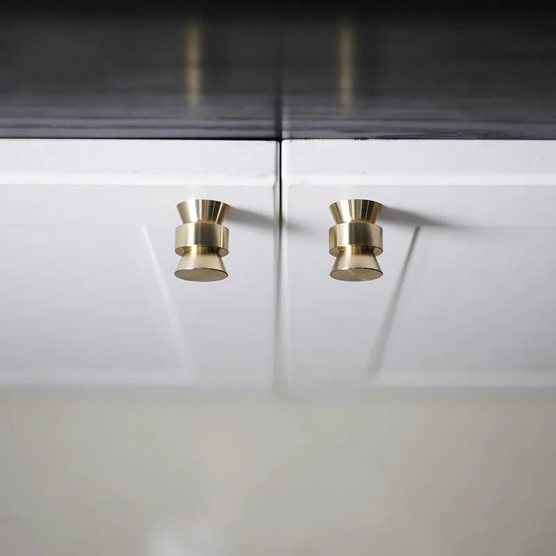 

LKL Nordic Style Brass Handle Original Simple Cabinet Door Wardrobe Drawer Furniture Handle Gold Small Knob for Cabinet