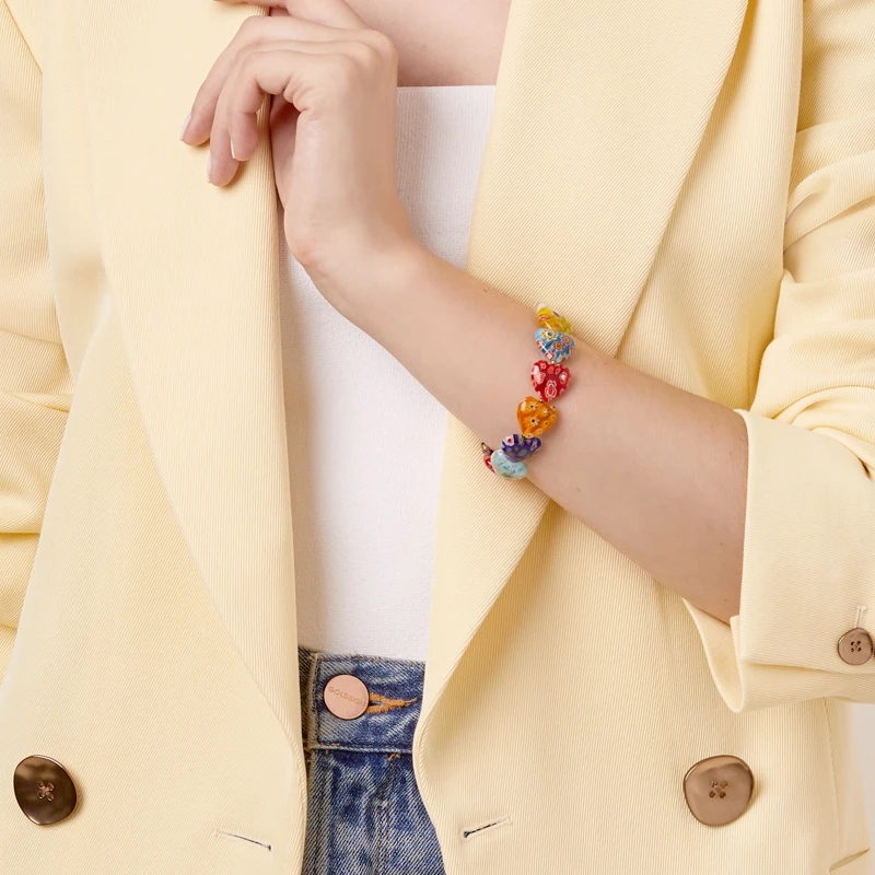 Роскошный разноцветный оргстекловый браслет DM в форме сердца изысканная Женская