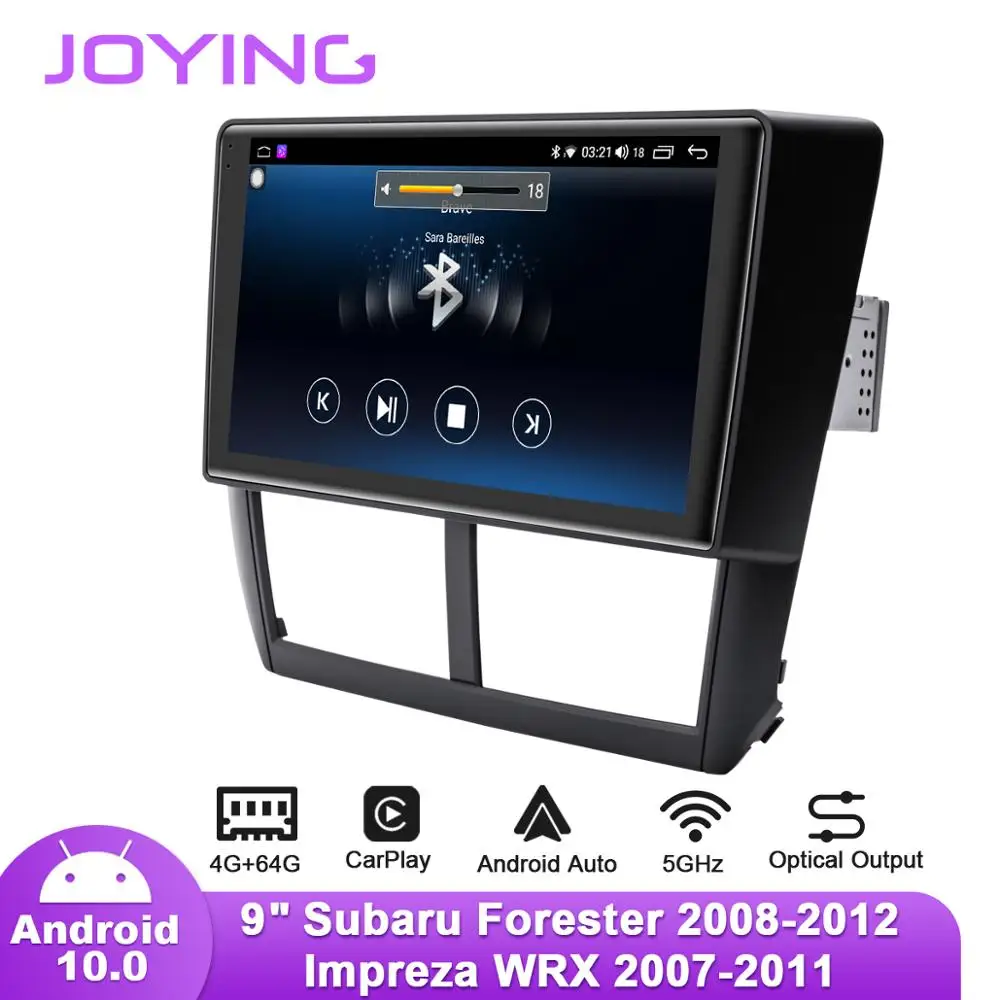 Автомобильное радио Joying 9 дюймов Android 10 для Subaru Forester 2008-2012/Impreza WRX 2007-2011 GPS DSP Carplay SPDIF