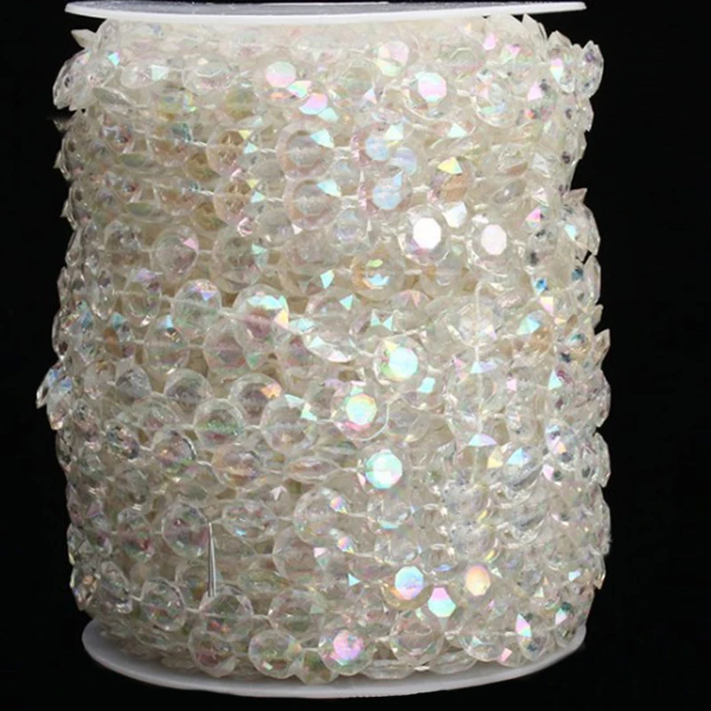 

33 FT Garland Diamond Strand Acrylic Crystal Bead Beaded Wedding Party Decor DIY
