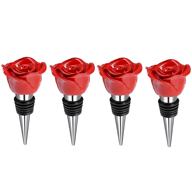 

Пробка для винной бутылки в форме розы, 4 шт.
