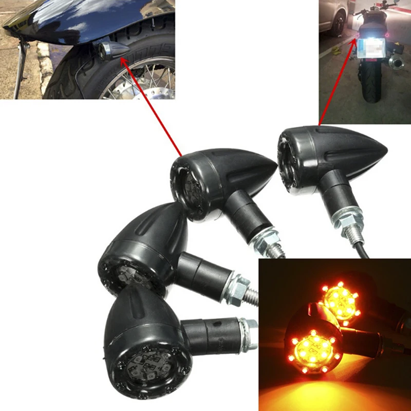 

Motorcycle Bike LED Amber+red Turn Signal Blinker Light Indicator Bulbs