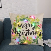 home sofa table and chair decorative pillows led christmas pillow case cartoon plants creative printing luminous cushion cover