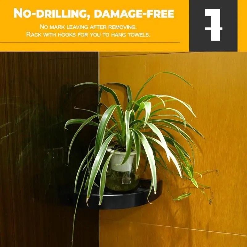 Пластиковая полка органайзер для ванной комнаты угловая с защелкой душа