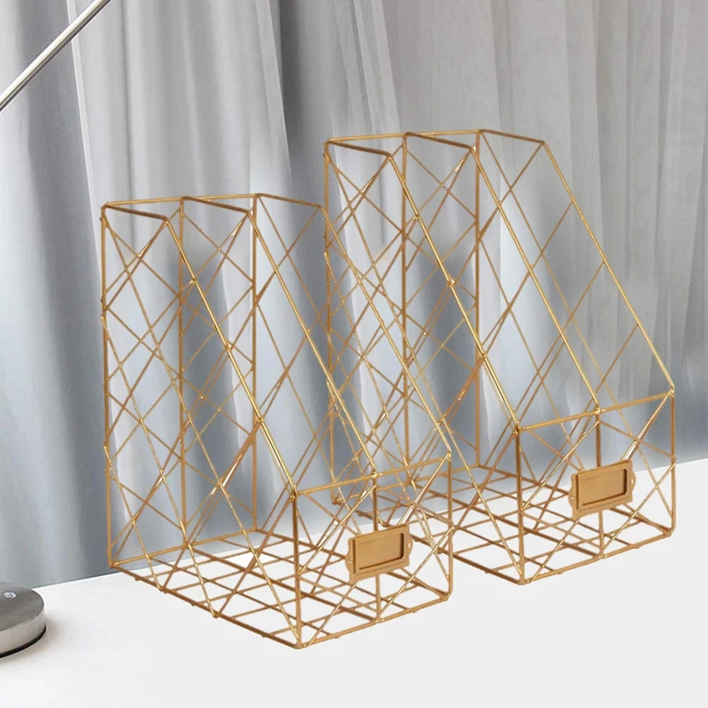 

azine File Rack 2 Slots Office File Storage Storage Box Desktop Grid File Sorting Rack Letter Storage