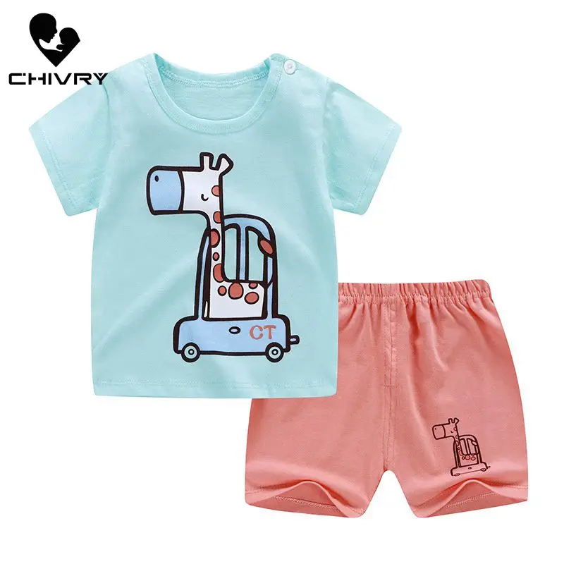 Новинка 2020 летний комплект детской одежды для мальчиков Милая футболка с