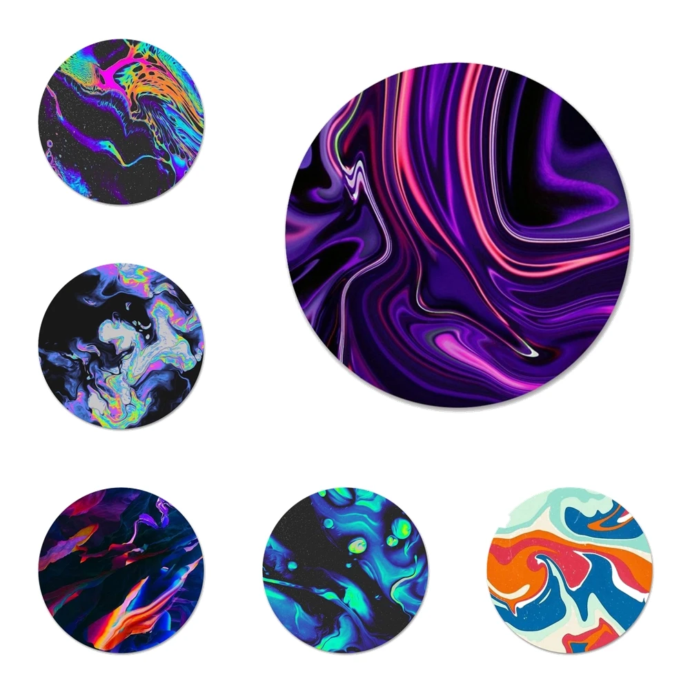 58mm Holographic Dope Trippy Icons Pins Badge Decoration Brooches Metal Badges For Clothes Backpack Decoration