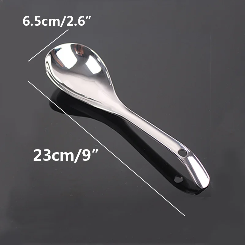 1 шт. большая ложка для супа из нержавеющей стали портативная риса инструмент