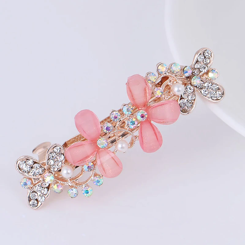 

Crystal Rhinestone Hair Clip Fashion Hair Accessories Girl Flower Barrette Wedding Crown Flower Hair Jewelry For Women Giifts