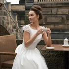 Женское свадебное платье с рукавами-крылышками, длинное формальное простое платье для невесты