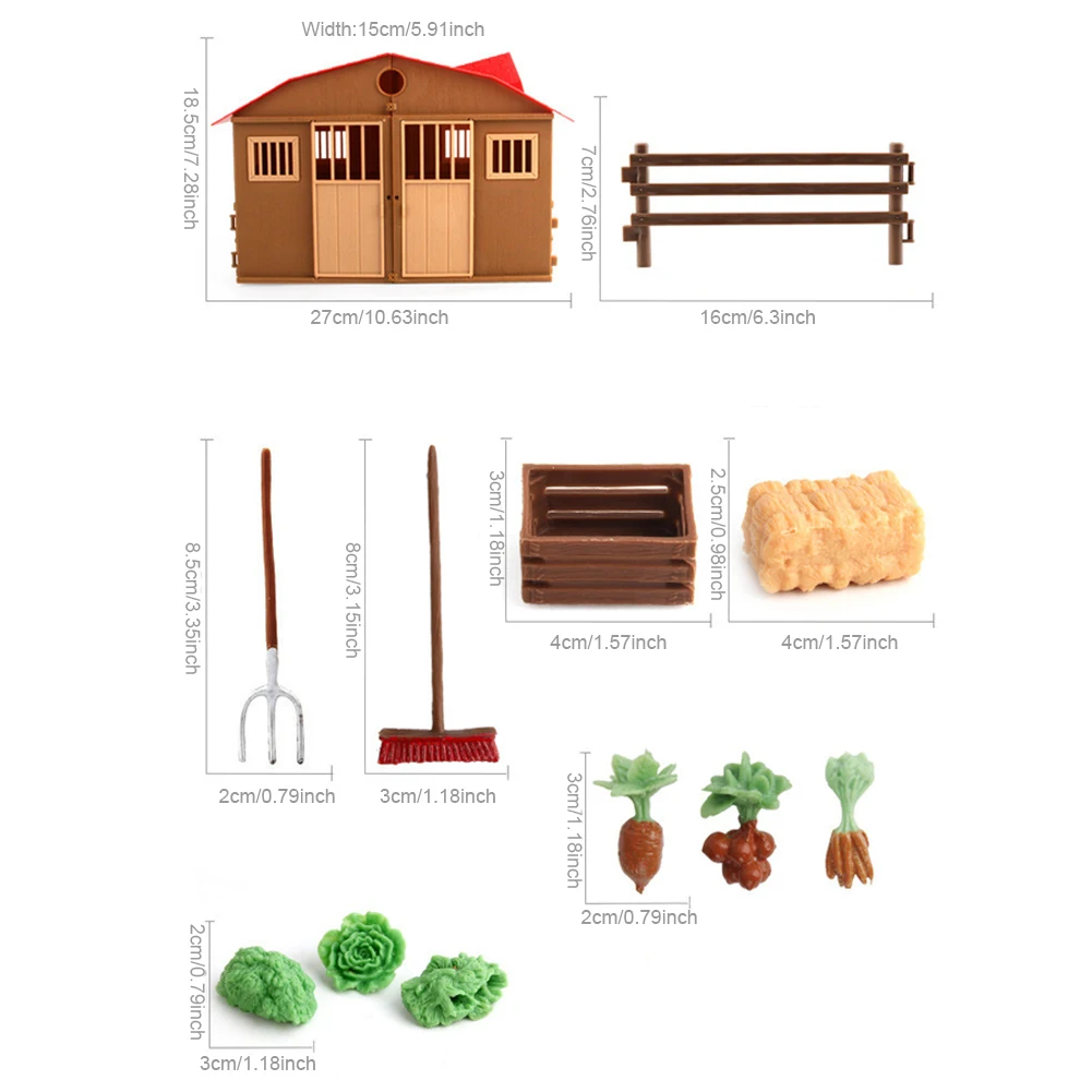 

25 Pcs Set Simulation Farmhouse Scene Model Children Farm DIY Dollhouse Toy Accessories Micro Miniature Fairy Tale Garden Decor