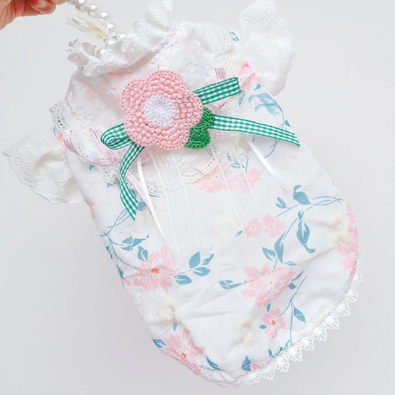 

Small Dog Clothes Summer Cat Puppy Pet Shirt Coat Cute Flowers Dog Costumes Yorkshire Yorkies Pomeranian Bichon Poodle Clothing