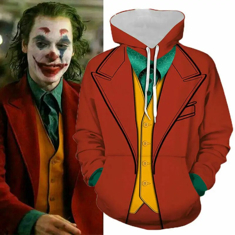 Joker 2019 Косплэй Толстовка Хоакина Феникса &quot Джокер &quot3D новый фильм вентиляторы