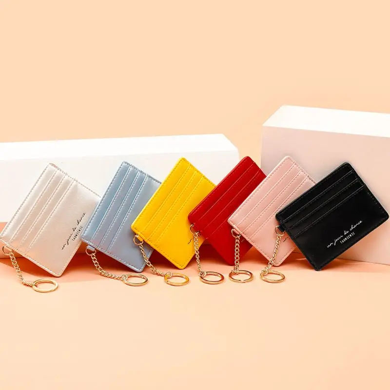 Женский тонкий держатель для кредитных карт из искусственной кожи 2020 Модный