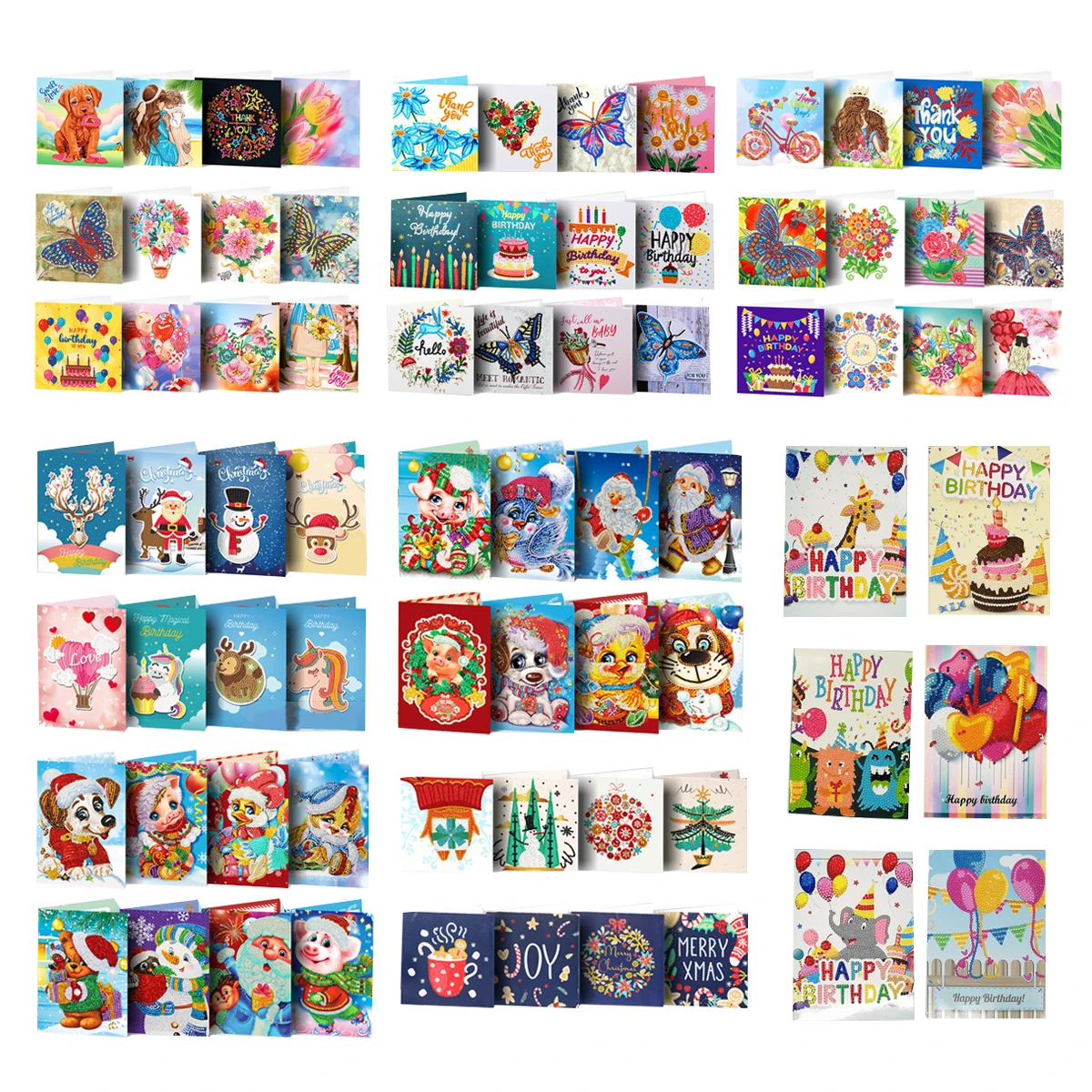 

Exquisite DIY Diamond Painting Greeting Card 8 Pieces Easter Bunny Card Handmade Mosaic Diamond Embroidered Greeting Card Gift
