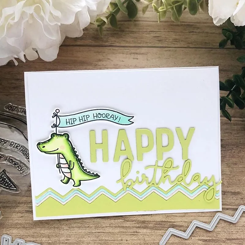 Металлические штампы с надписью Happy Birthday для скрапбукинга и изготовления карт