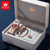 olevs luxury ceramic ladies watches waterproof classic fashion watch top automatic mechanical rhinestone watches