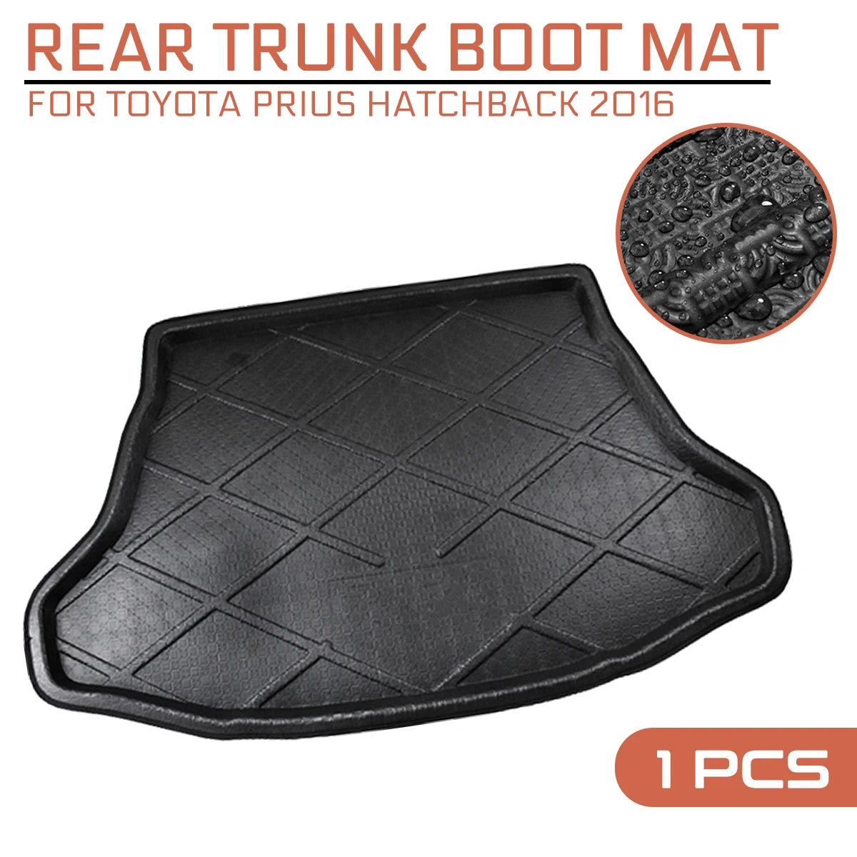 

Car Floor Mat Carpet Rear Trunk Anti-mud Cover For Toyota Prius Hatchback 2016
