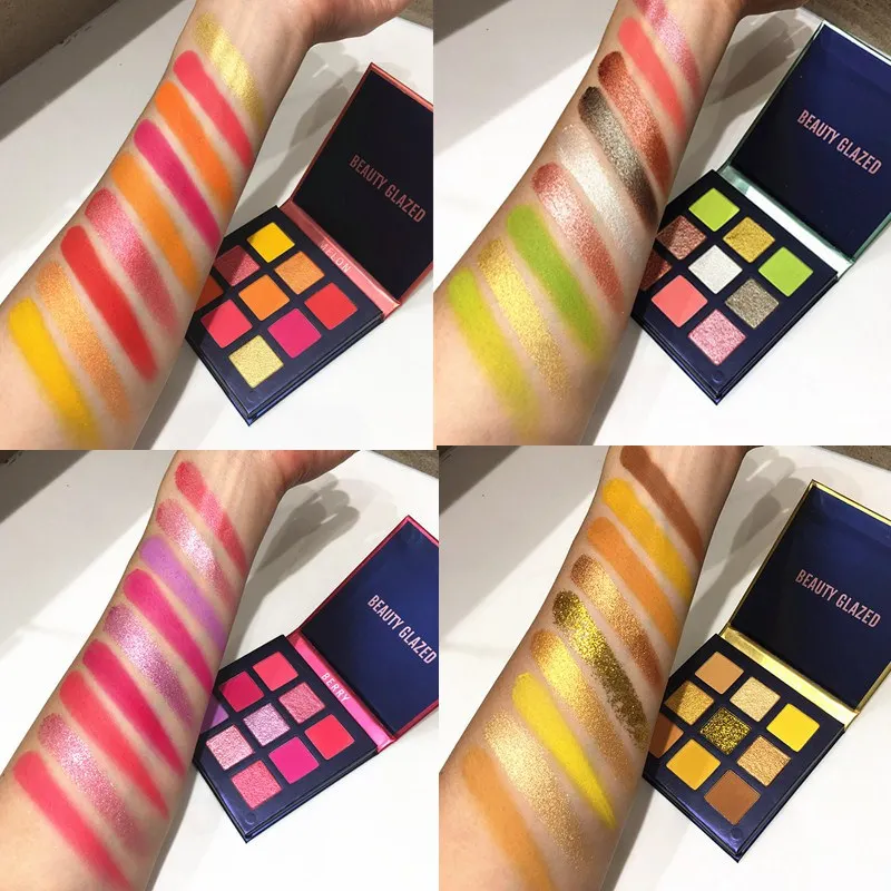 2019 Палетка глазурованных теней для век Beauty Glazed 9 цветов яркая Женская палитра
