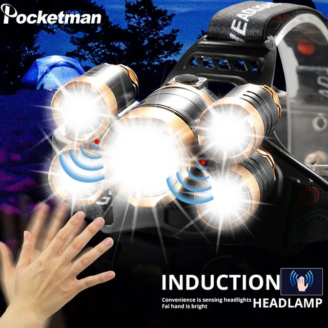 

Bright LED Headlamp Most Powerful Headlight 3/5 LED Head Torch LED Lamp Flashlight Camping Fish Light Waterproof Lanterna 18650