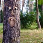 Украшения для лица с изображением лая монстра, дерево для пожилых людей, садовое искусство, уличная елка, забавное лицо для пожилых людей, скульптура на Рождество