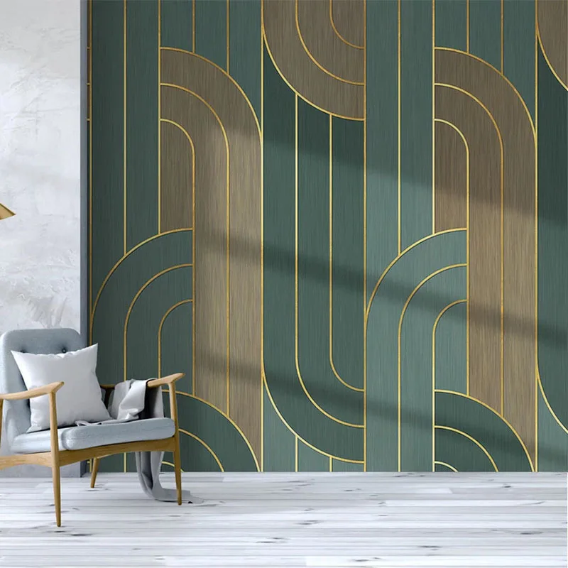 Фотообои Современные геометрические абстрактные золотые линии текстура