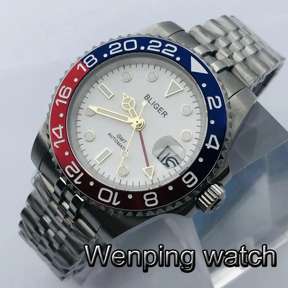 Мужские повседневные Роскошные деловые часы Bliger 40 мм с белым циферблатом и датой