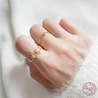 925 sterling silver korean version simple bow star ring for women fashion temperament girlfriend gift party jewelry