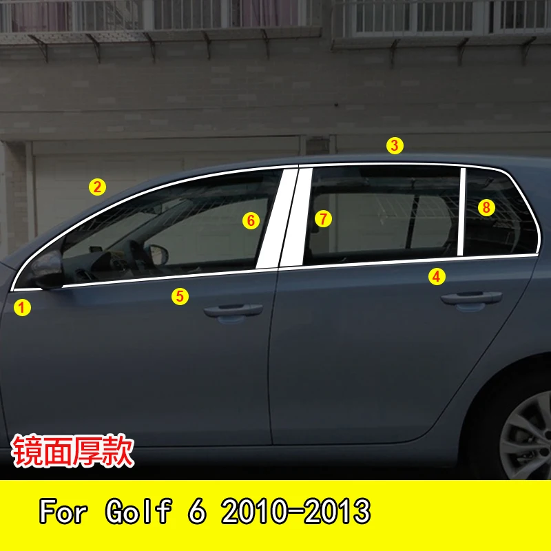 

Stainless Steel Strips Car Window Trim Decoration Accessories Car Styling For Golf 6 2010-2013 2012 2011