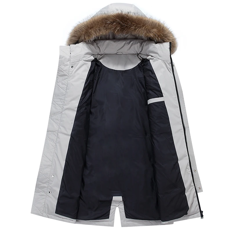 2019 Winter New Men's Red Down Jacket Fashion Casual Fur Collar Hooded Thicken Duck jackets Coats Male Brand Clothing | Мужская