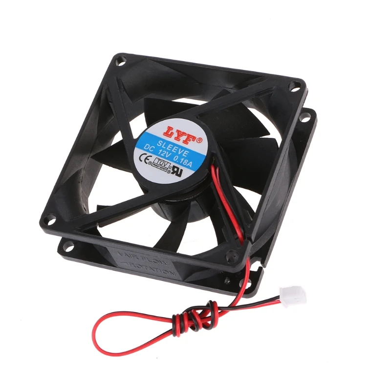 

12V 2-контактный 80x80x25 мм компьютер Процессор Системы радиатора Бесщеточный вентилятор охлаждения 8025