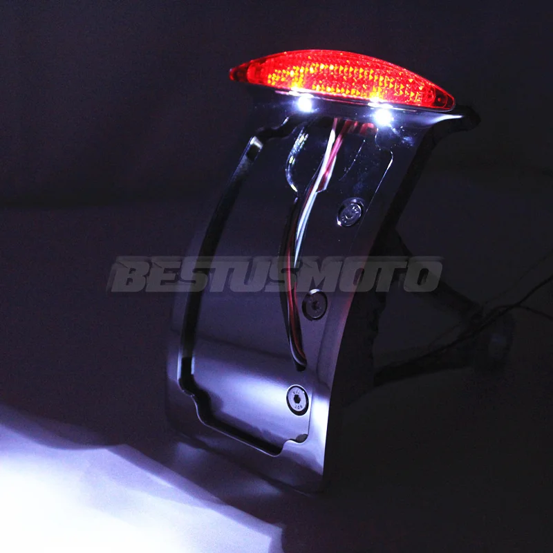 1 &quotили 3/4&quot мотоцикл номерной знак светодиодный задний светильник Кронштейн