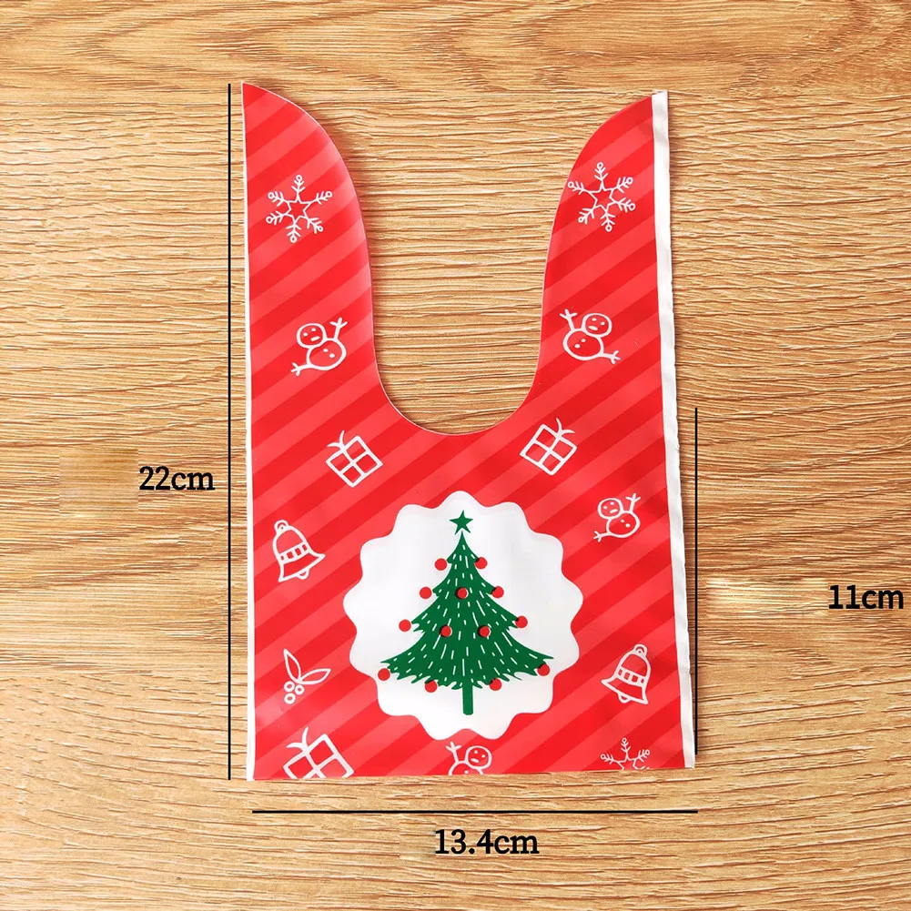 

Set Of 50 Pcs 13.4x22cm Empty Bags Christmas Ear Party Candy Biscuit Sweet Treat Cookie Gift Bags 2021 New