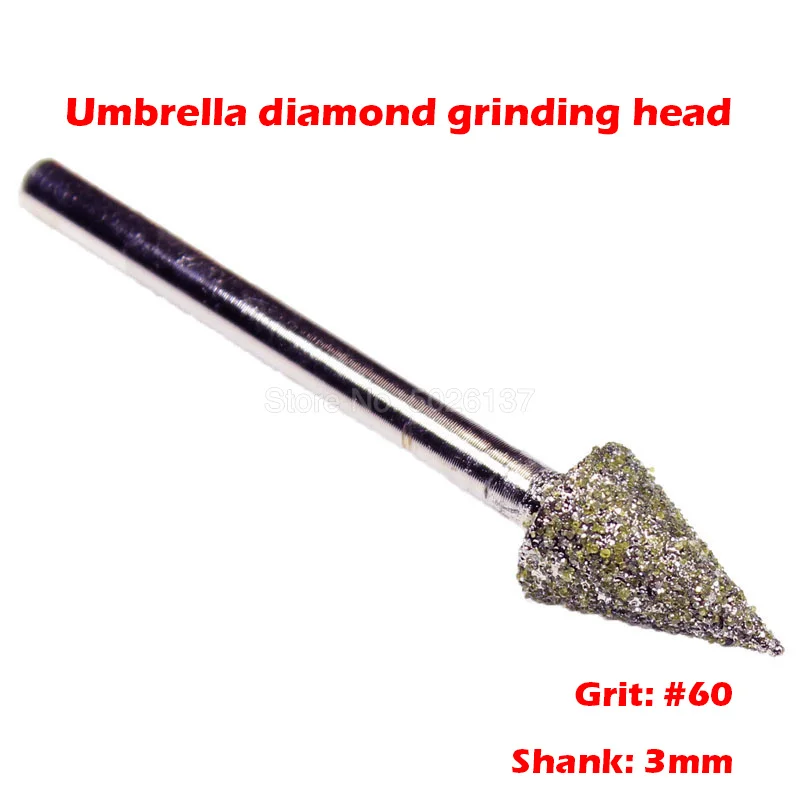 

1Pcs 60 Grit Electric Grinder Polishing Head Jade Carving Engraving Coarse Sand Umbrella Diamond Burrs File Burr Rotary Tool
