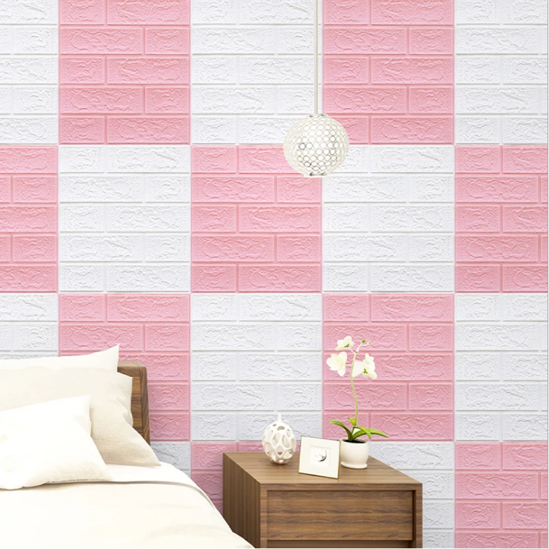 

15/30Pcs Self-Adhesive 3D Brick Sticker DIY Waterproof Foam Wallpaper For Kids Room Kitchen Roof Ceiling Background Wall Decals