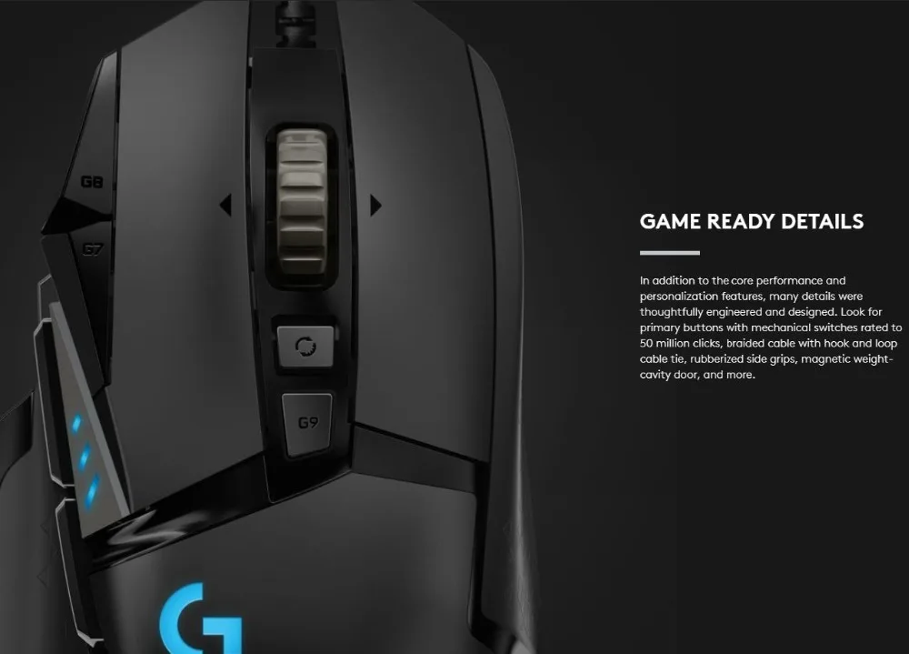 Logitech G502 HERO/G402 высокопроизводительная игровая мышь двигатель с 16000 dpi Программируемый настраиваемый LIGHTSYNC RGB для мыши геймера