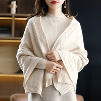 autumn winter new 100 pure wool cashmere shawl female korean version of solid color big scarf outside shawl to keep warm women