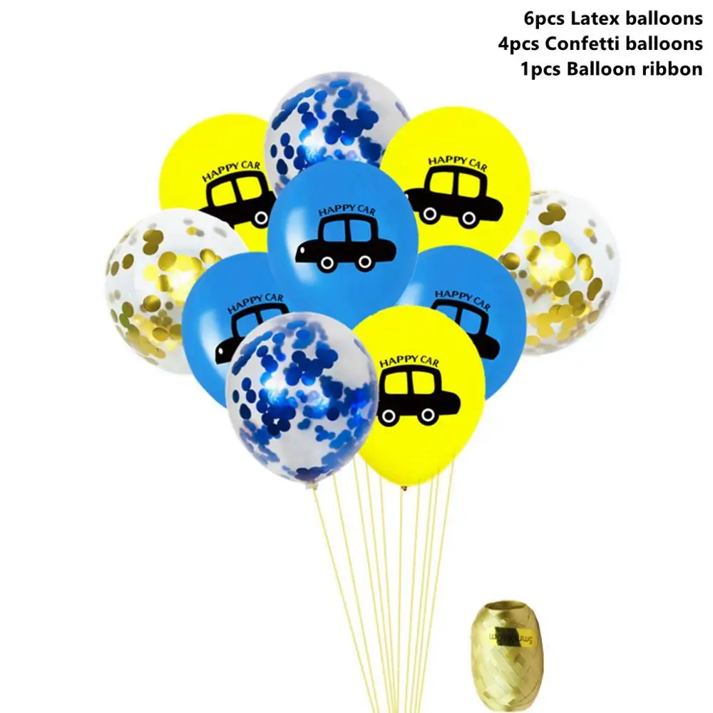 Car Balloons 3 Taoup 10 шт. автомобильные воздушные шары для грузовиков латексные строительные машины тематические вечерние украшения для вечеринки на день рождения для мальчиков - Цвет: Car Balloons 3