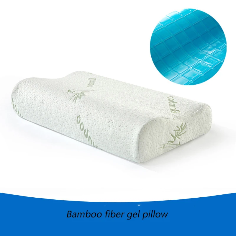 White print 1PC Sleeping Pillow Slow Rebound Memory Cotton Summer Gel Pillow Comfortable Soft Cool Cervical Protection Neck Care Pillow - Цвет: White print