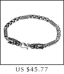 Genuine 925 Sterling Silver Jewelry Personality Six-Word Mantra Barrel Beads Silver Men Bracelet Retro Silver Jewelry