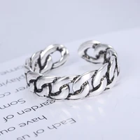 chain chain ring retro open ring simple personality ins tide retro woven ring punk style jewelry wholesale wedding ring