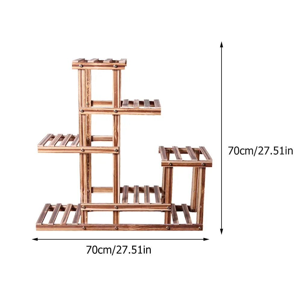 

Wooden Flowerpot Rack Plant Pot Stand Flower Pot Shelf Decor (Light Brown)